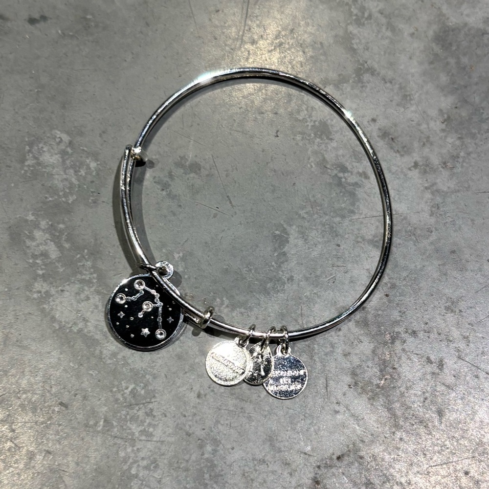Alex & Ani Silver Aquarius Zodiac Charm Bracelet